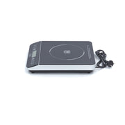 Plaque à induction professionnelle Maxima, diamètre 18 cm, puissance 2000W, surface en verre noir, pour cuisson efficace.