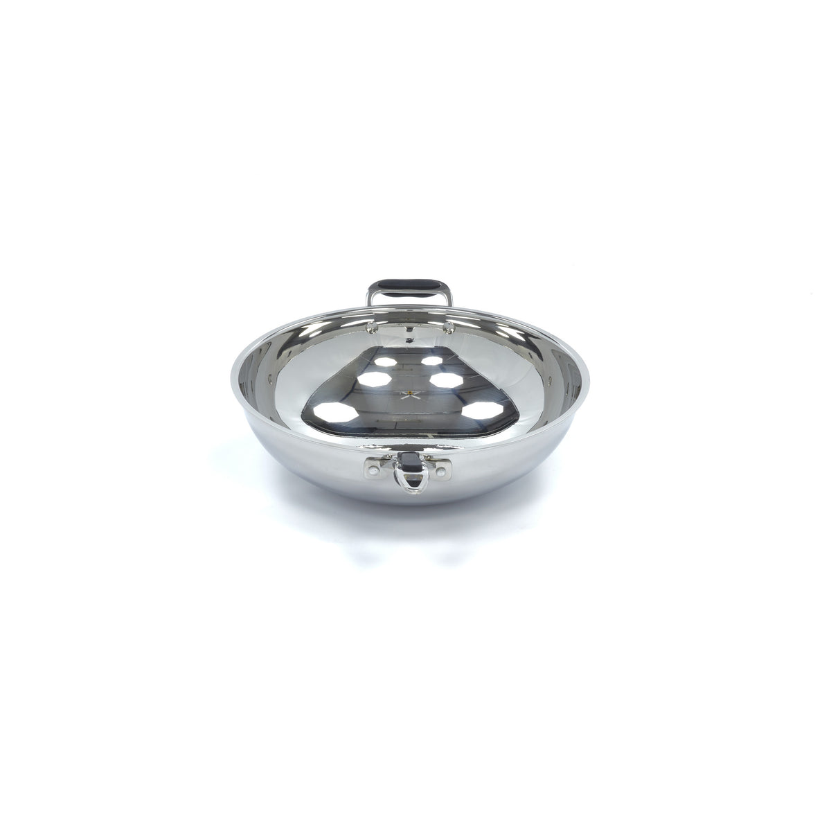Poêle à wok Maxima en acier inoxydable, diamètre 36 cm, compatible induction, accessoire de cuisine robuste et élégant.