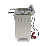 Friteuse - 2 x 16 L - 2 paniers - avec robinet de vidange et support - 400V