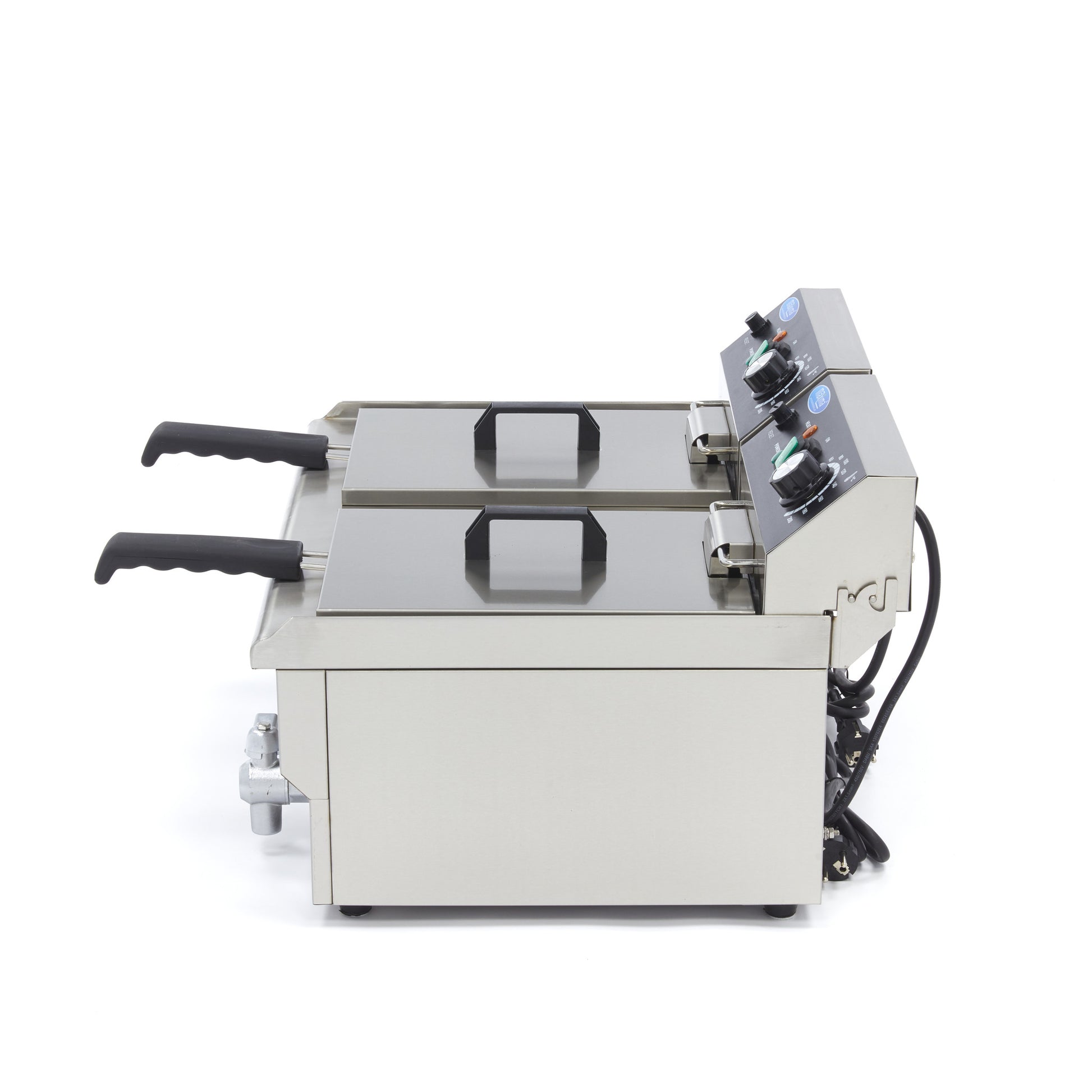 Friteuse - 2 x 10 L - 2 paniers - avec robinet de vidange