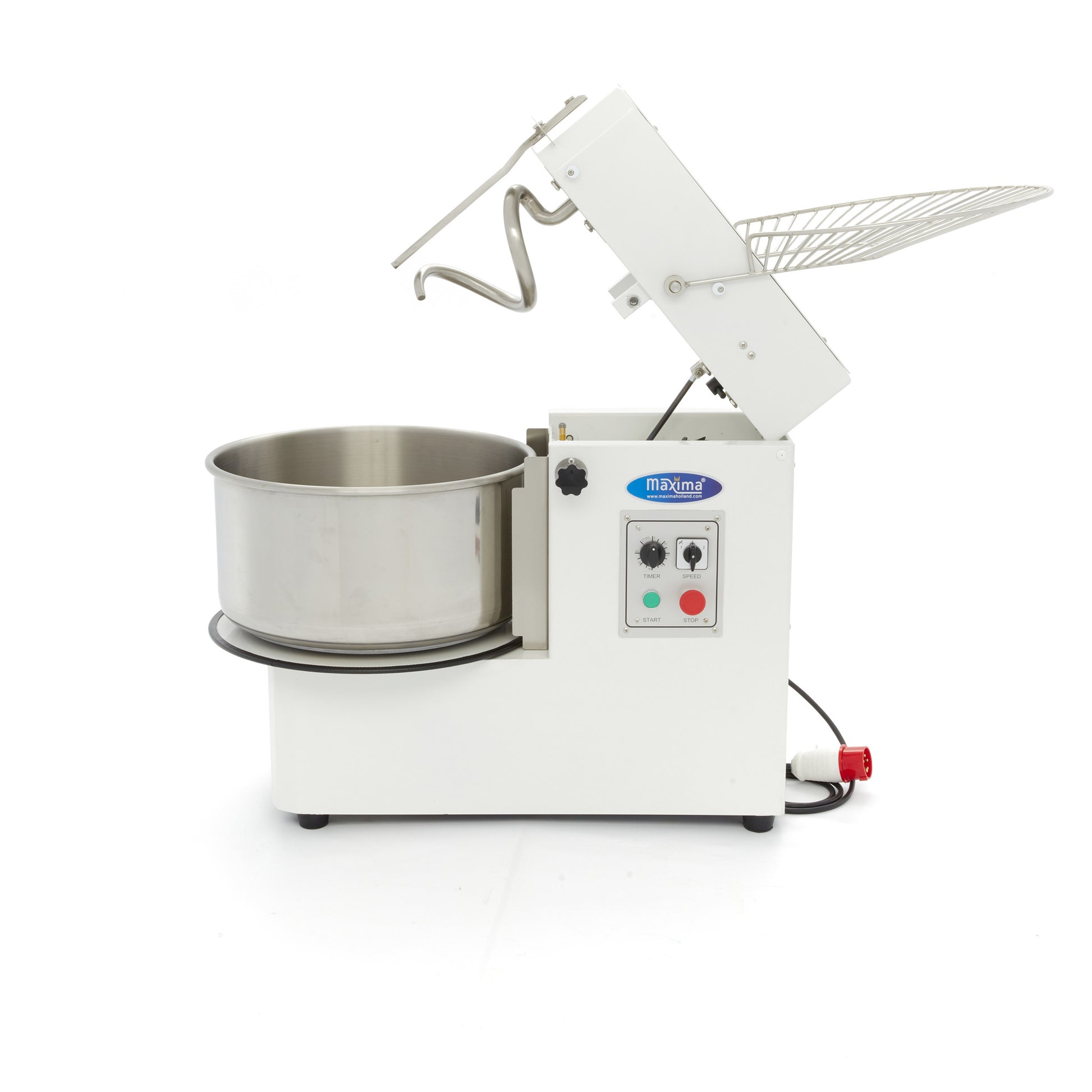 Pétrin à spirale Maxima, 50 L, machine à pâte pour 30 kg, bol amovible, 2 vitesses, électrique 400V.