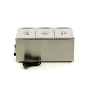 Bain Marie - avec robinet - incl 3 x 1/3 GN set - électrique