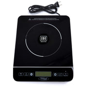Plaque à induction professionnelle Maxima, diamètre 18 cm, puissance 2000W, surface en verre noir, pour cuisson rapide.