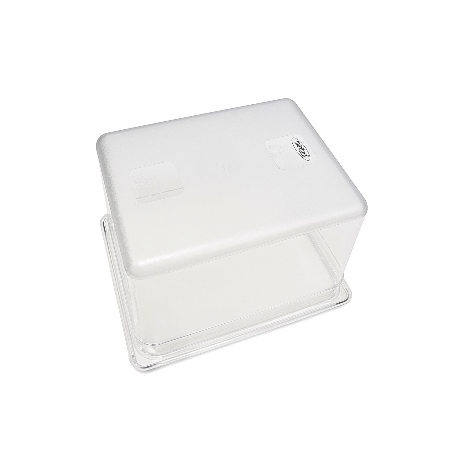 Bac gastronorme Maxima 1/2 GN en polycarbonate, profondeur 20 cm, pour la cuisine professionnelle, vue de dessus.