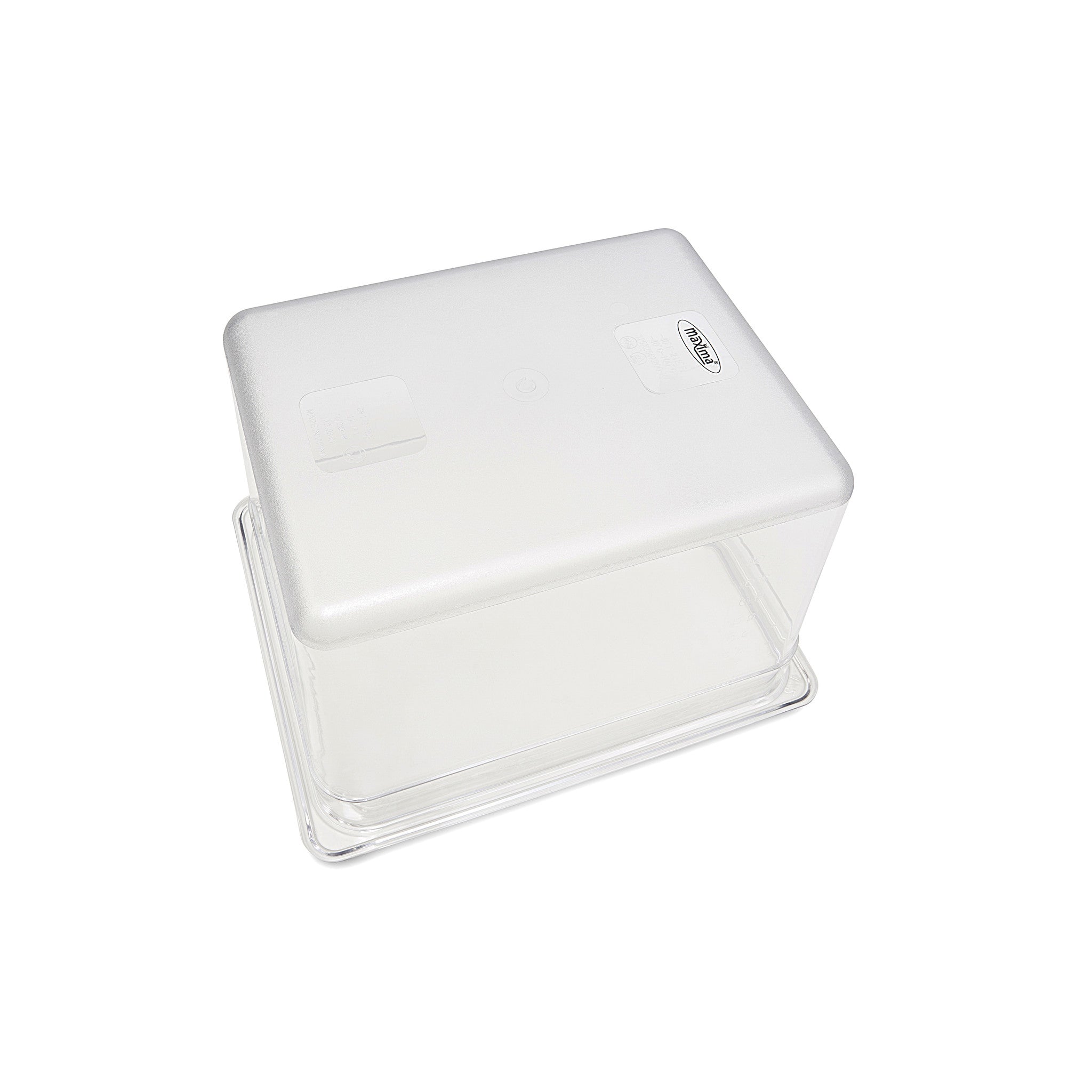 Bac gastronorme Maxima 1/2 GN en polycarbonate, profondeur 20 cm, pour la cuisine professionnelle, vue de dessus.