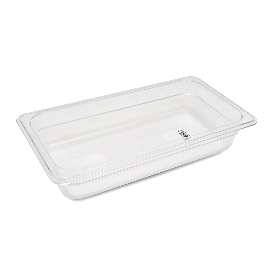 Récipient gastronorm 1/3 GN en polycarbonate, profondeur 6,5 cm, de la marque Maxima, avec surface transparente et résistante