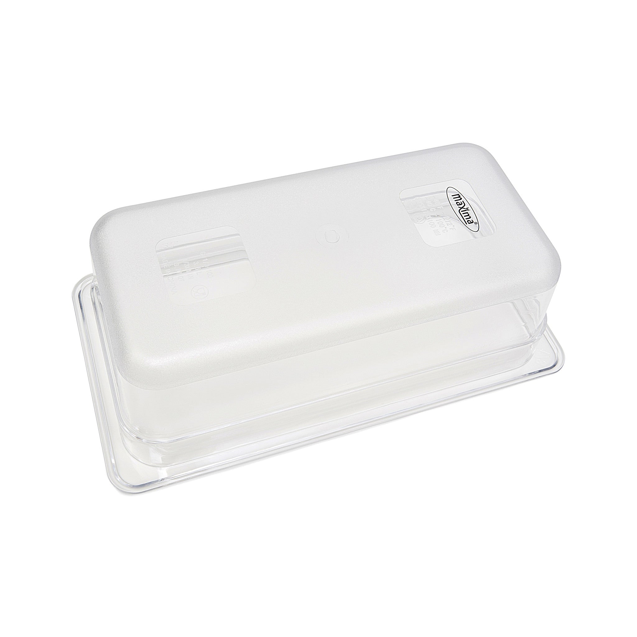 Récipient gastronorm 1/3 GN en polycarbonate, profondeur 10 cm, de la marque Maxima, utilisé pour la cuisine professionnelle.