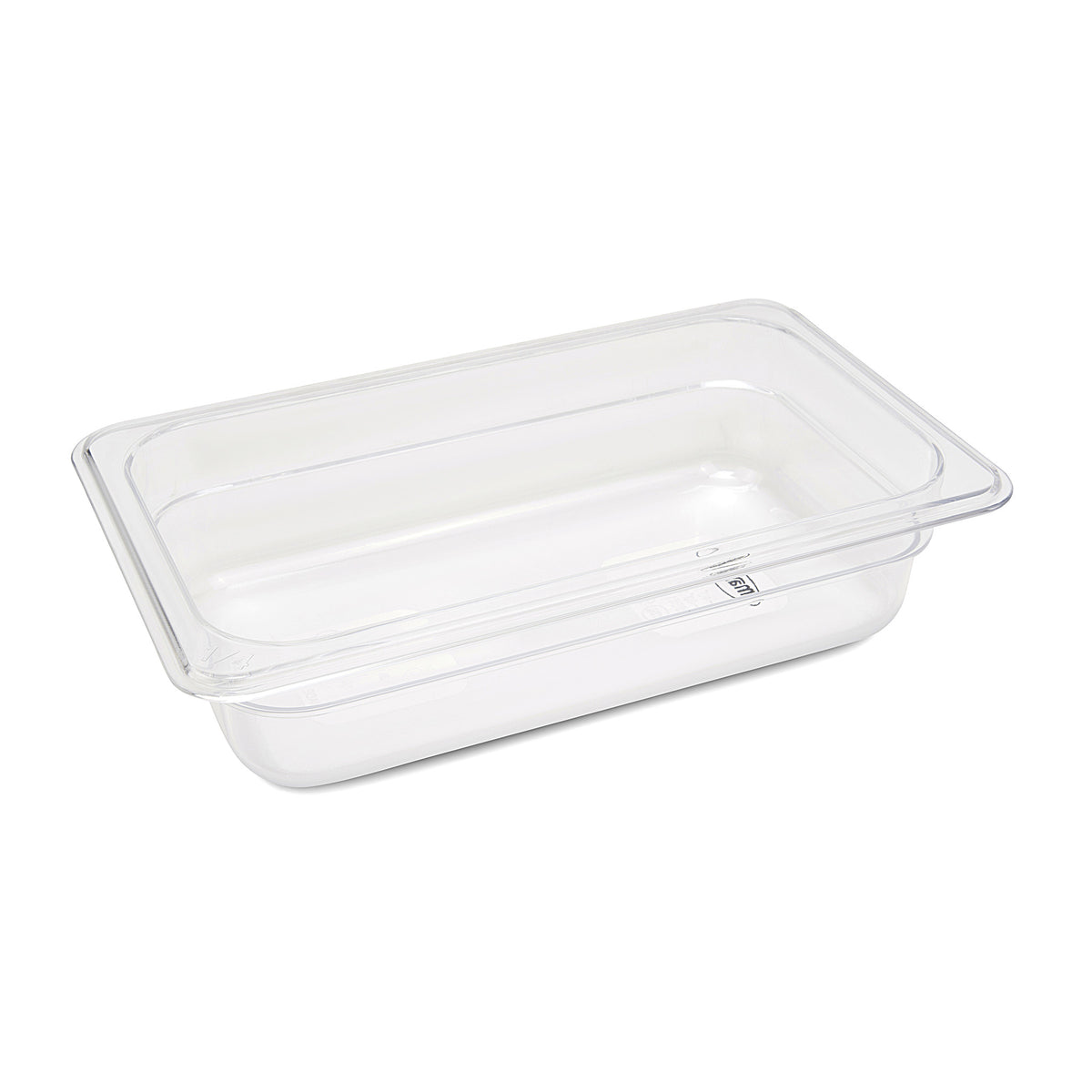 Récipient gastronorm 1/4 GN en polycarbonate, profondeur 6,5 cm, fabriqué par Maxima, pour la cuisine professionnelle.