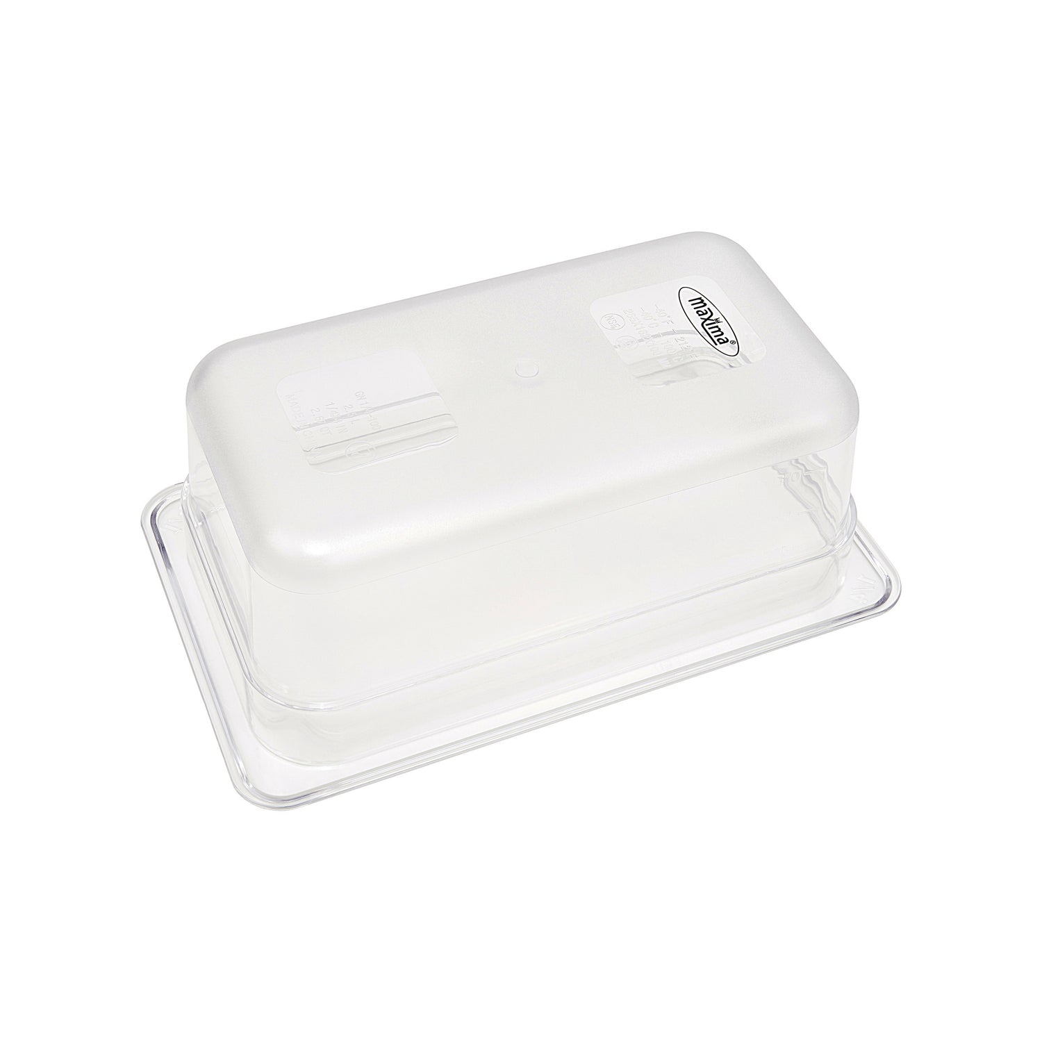 Recipent gastronorm 1/4 GN en polycarbonate, profondeur 10 cm, de la marque Maxima, idéal pour la cuisine professionnelle.