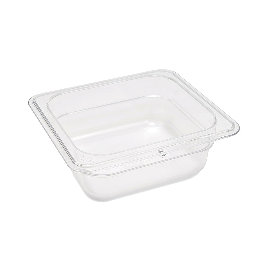 Bac gastronorme Maxima 1/6 GN en polycarbonate, profondeur 6,5 cm, pour la cuisine professionnelle.