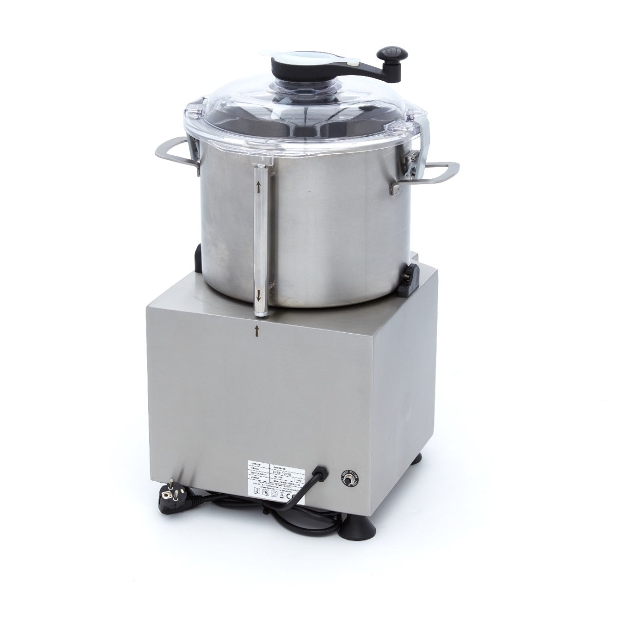 Robot de cuisine Maxima de 12 L avec bol en acier inoxydable et accessoires, idéal pour préparer diverses recettes.