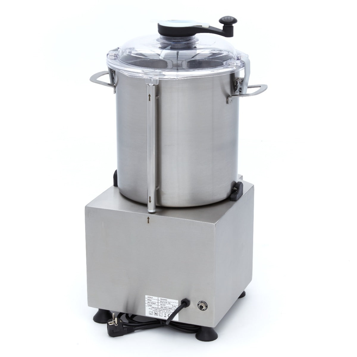 Robot de cuisine Maxima de 18 L avec bol en acier inoxydable, accessoires inclus, pour préparation culinaire efficace.