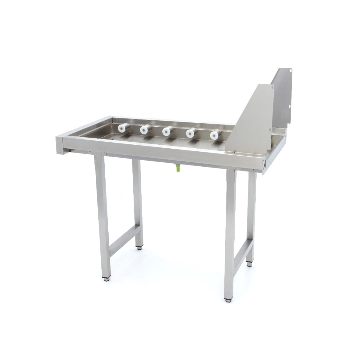 Table à rouleaux droits en acier inoxydable pour convoyeur à paniers de lave-vaisselle Maxima, vue en image.