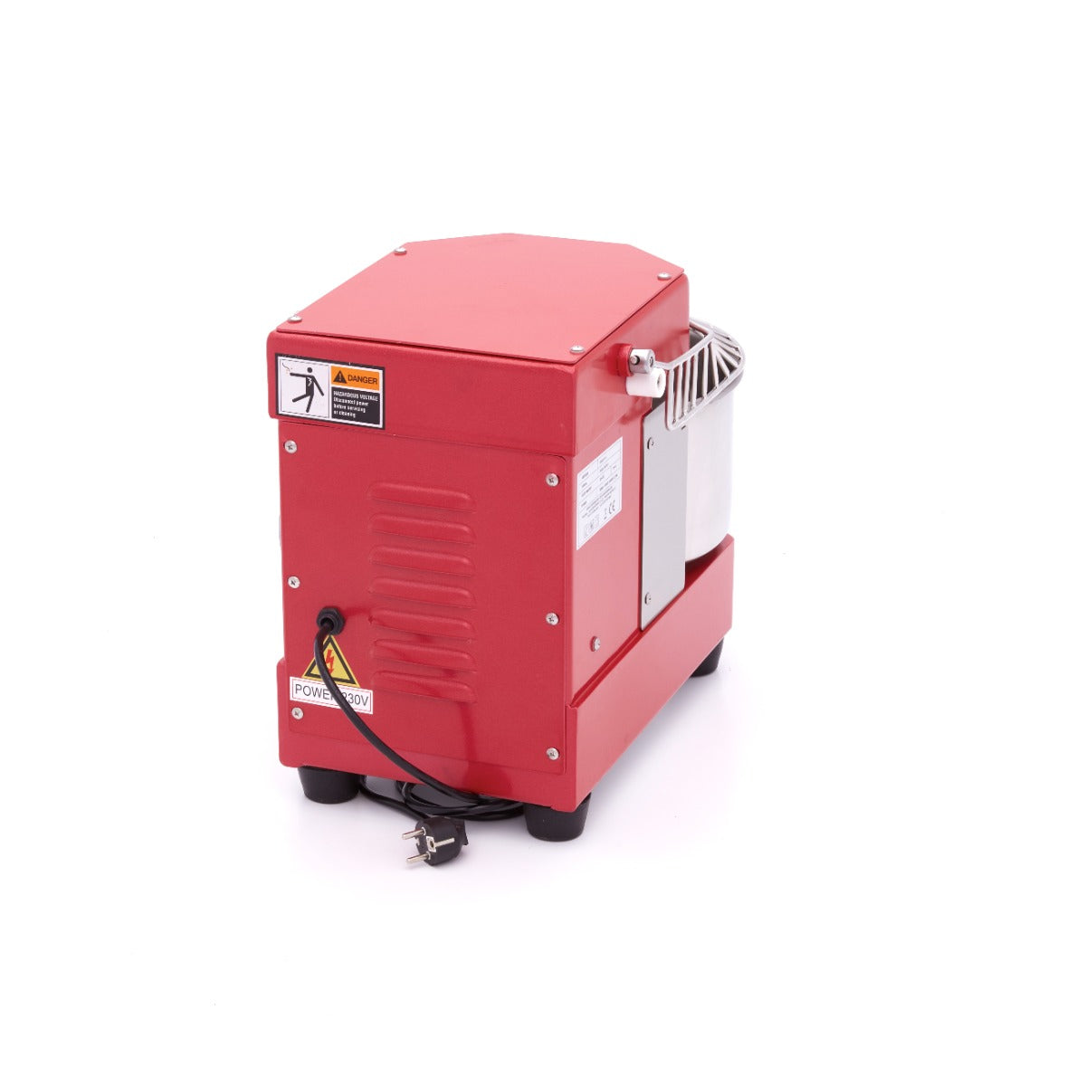 Pétrin à spirale Maxima, 8 L, capacité de 4,5 kg de pâte, en rouge framboise, machine à pâte professionnelle.