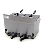 Friteuse - 2 x 8 L - 2 paniers - induction - avec robinet de vidange