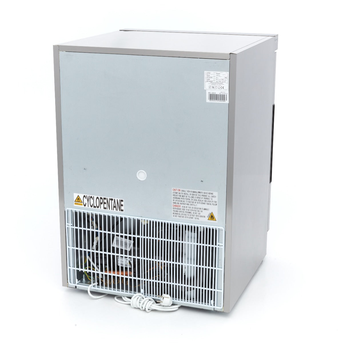 Réfrigérateur - 200 L - 3 étagères réglables - acier inoxydable
