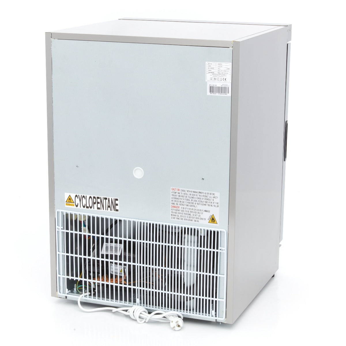 Réfrigérateur - 200 L - acier inoxydable - avec porte en verre