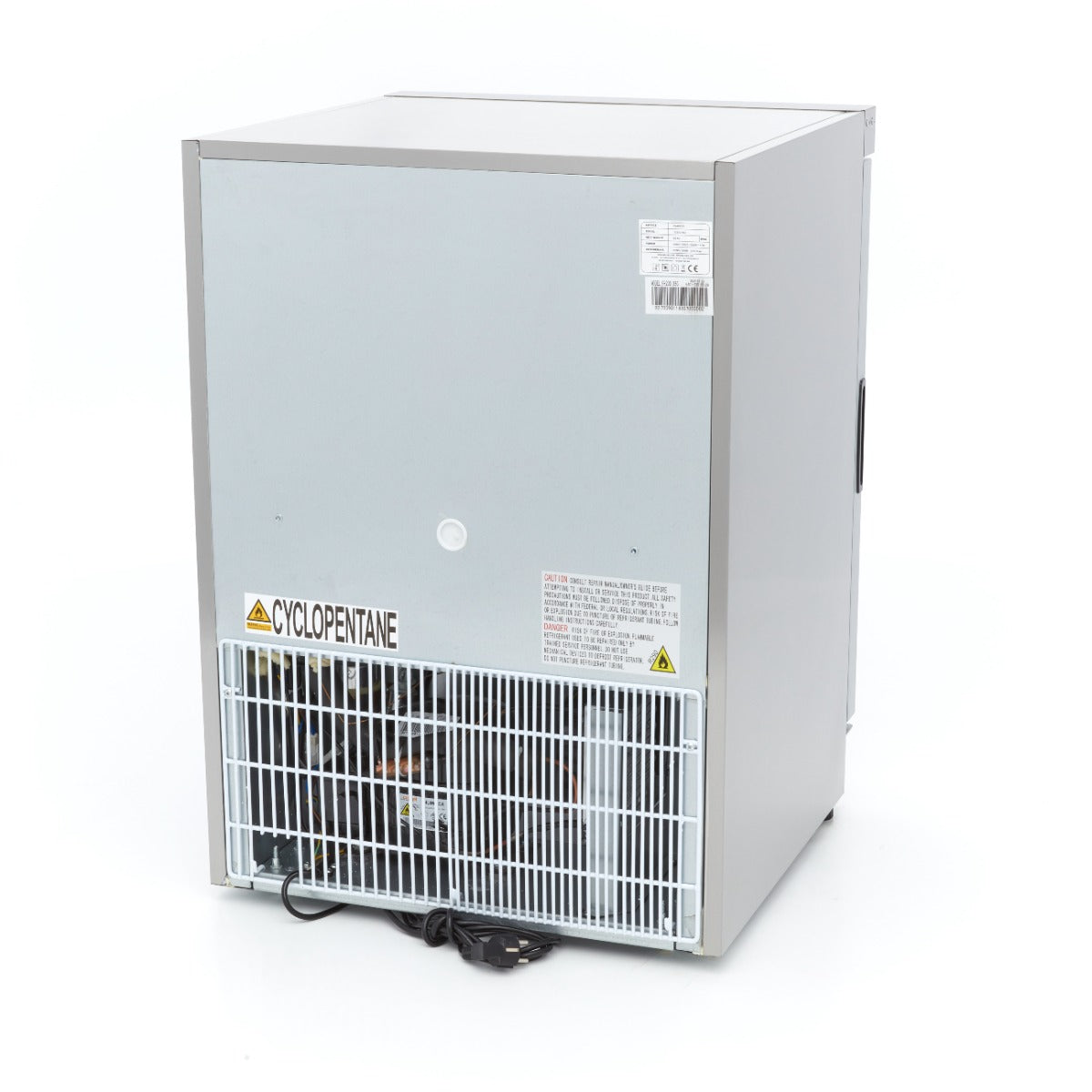Congélateur - 200 L - acier inoxydable - avec porte en verre