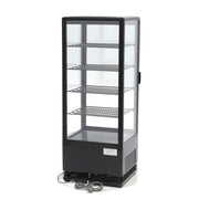 Vitrine réfrigérée Maxima de 98 L, mini display avec porte en verre, dimensions 43 cm, idéale pour présentation de produits froids.