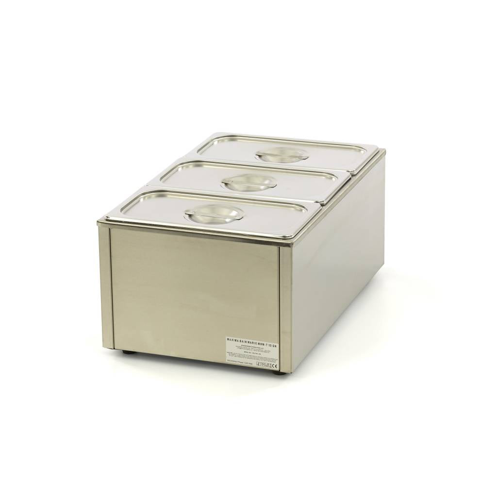 Bain Marie - avec robinet - incl 3 x 1/3 GN set - électrique