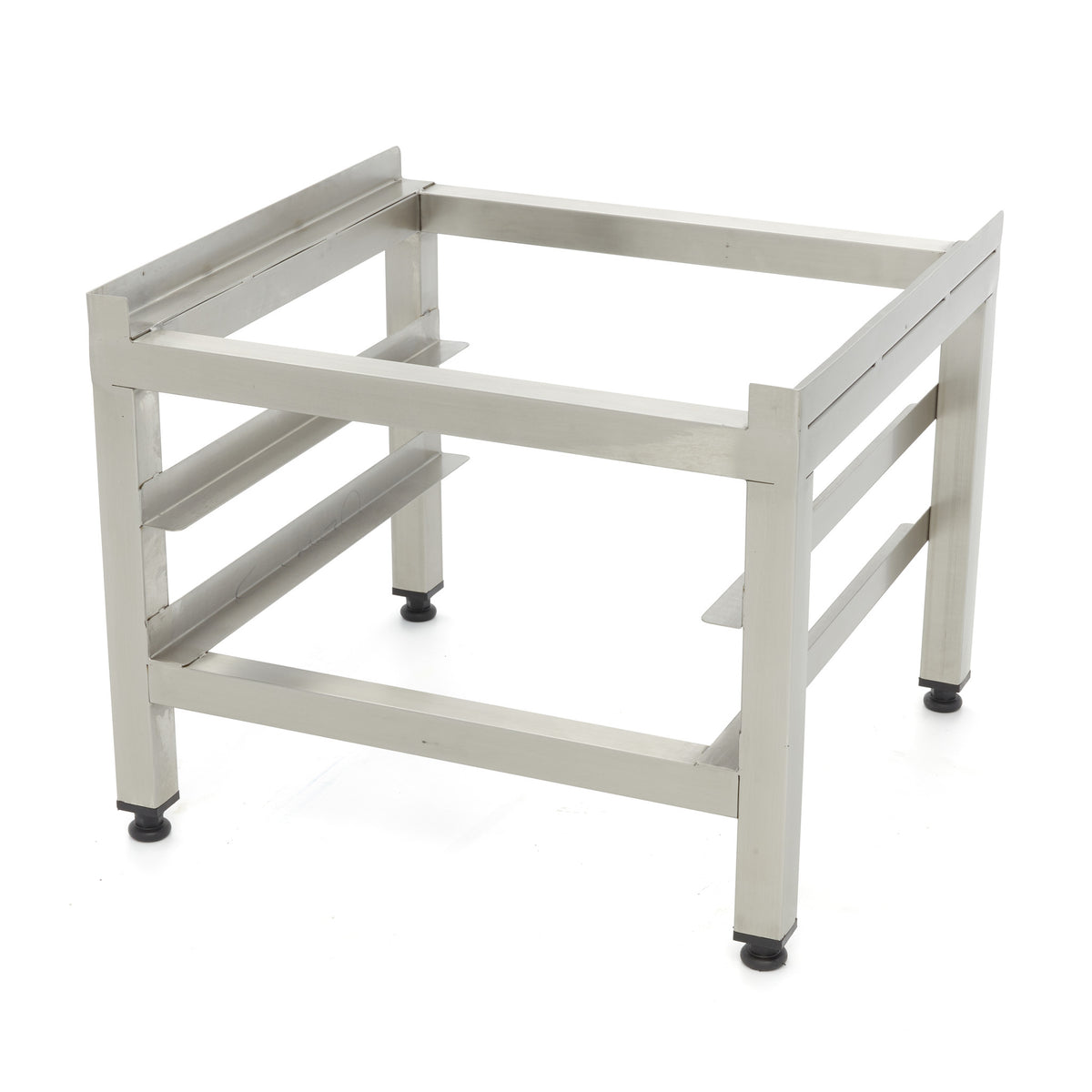 Support pour lave-vaisselle Maxima en acier inoxydable, adapté à une surface de 50 x 50 cm, structure robuste et durable.