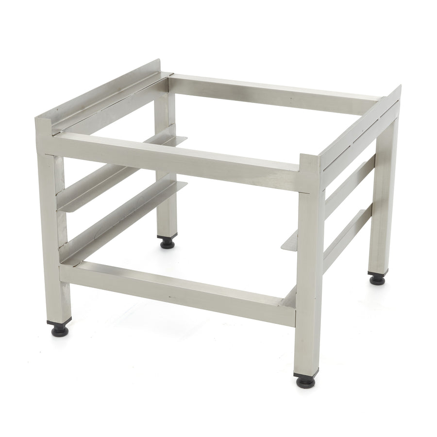 Support pour lave-vaisselle Maxima en acier inoxydable, adapté à une surface de 50 x 50 cm, structure robuste et durable.