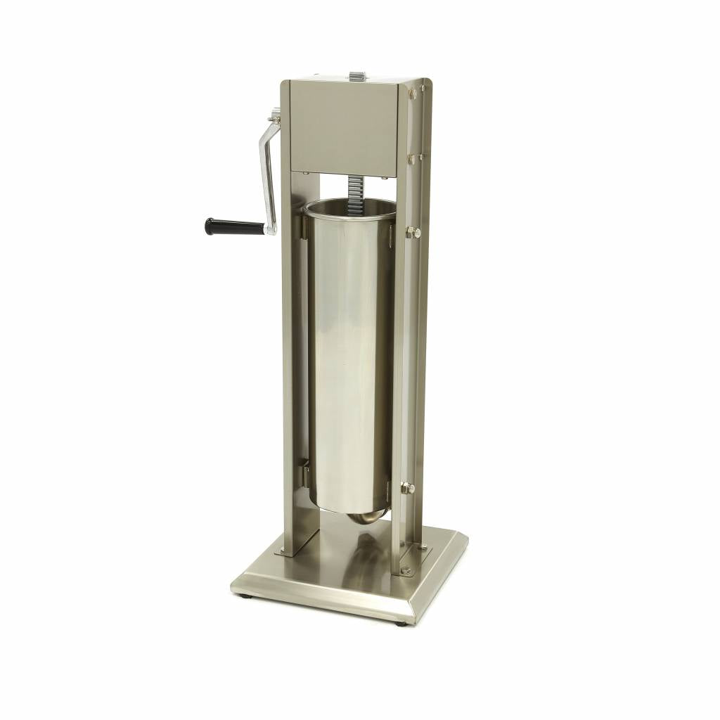 Poussoir à saucisses Maxima de 7 L, vertical avec 4 tubes de remplissage pour faire des saucisses maison.