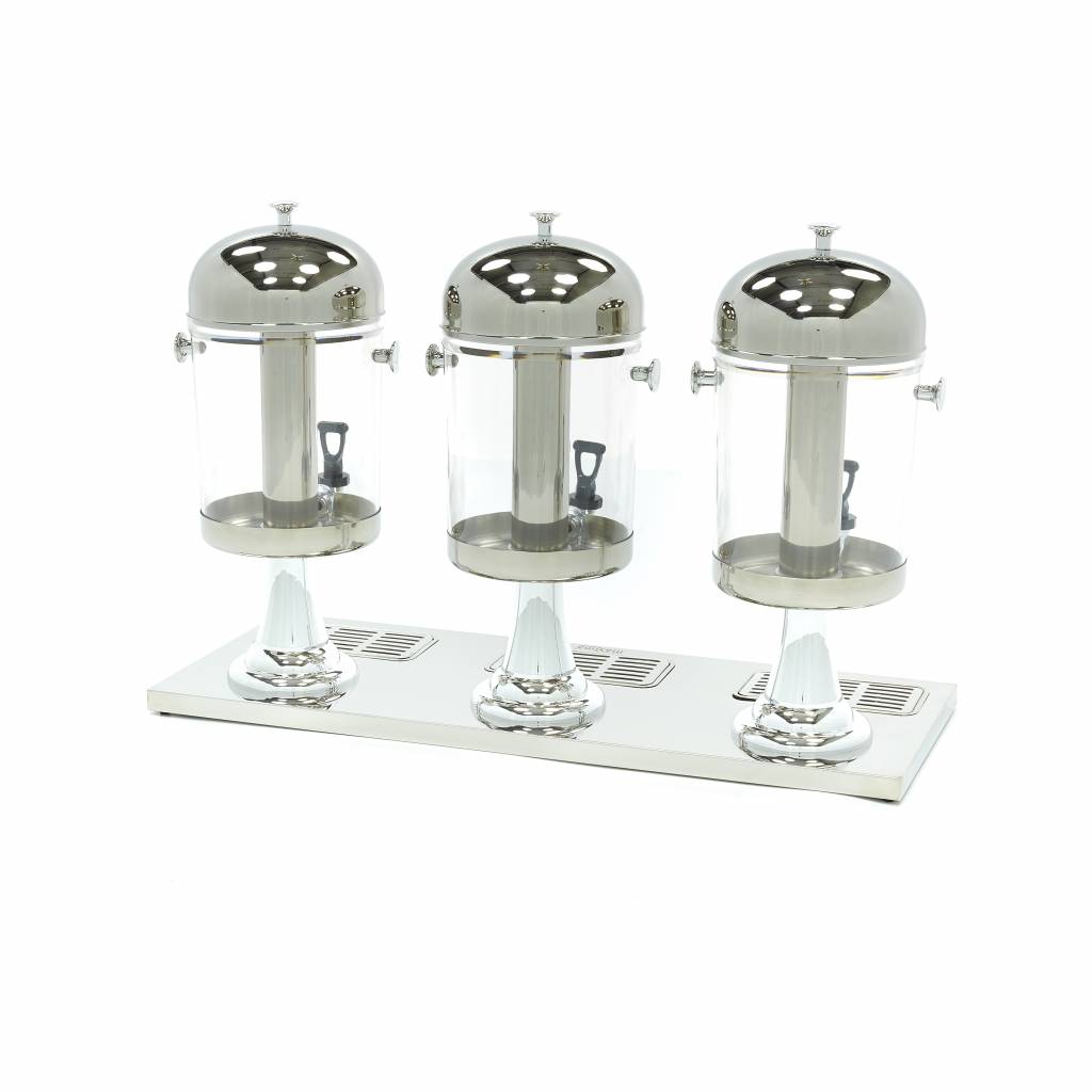 Dispensateur de boissons - 3 x 8 L - tube de refroidissement central - fonctionne sans électricité