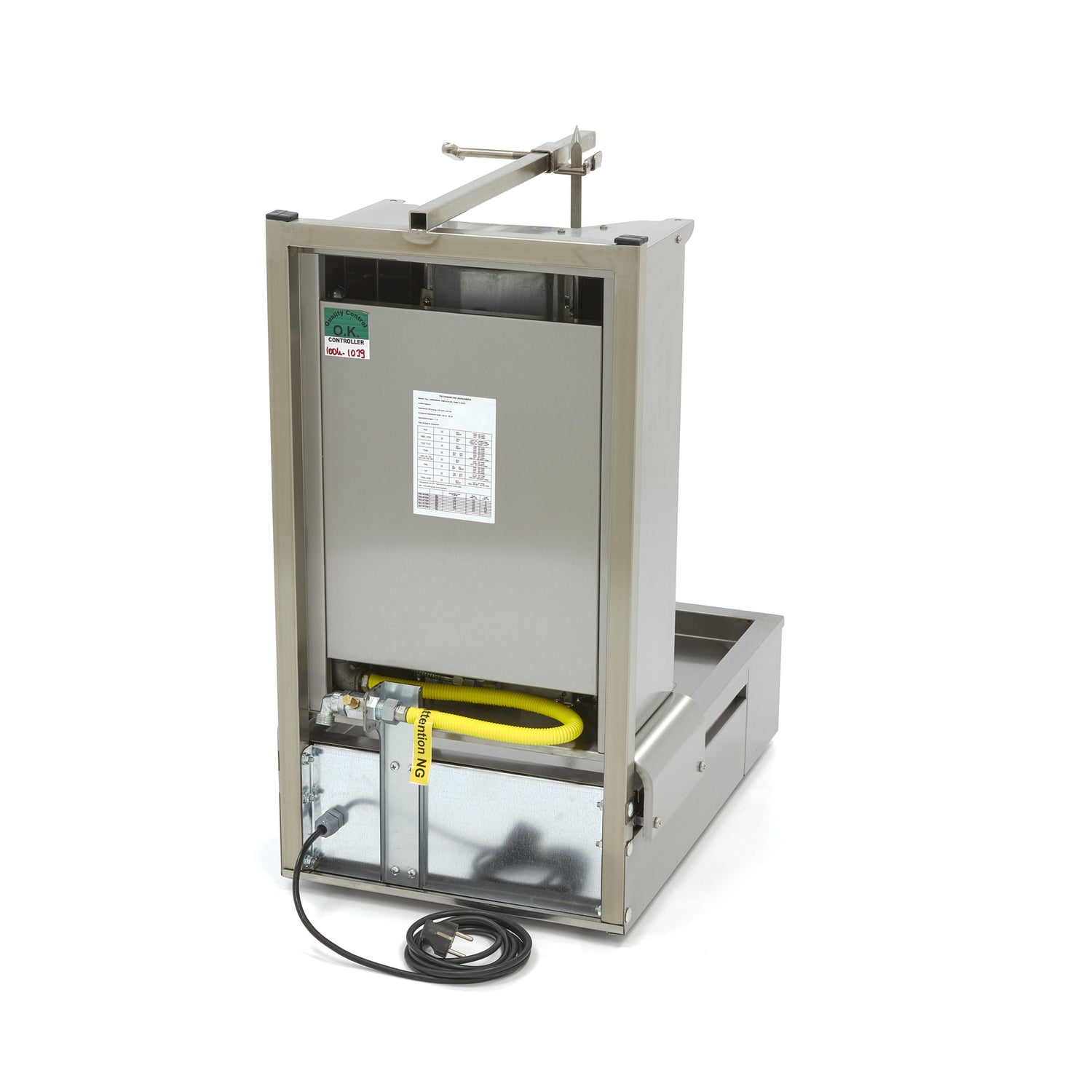 Grill à kebab Maxima avec 2 brûleurs, capable de cuire 20 kg de viande, idéal pour doner kebab et shawarma, alimenté au gaz