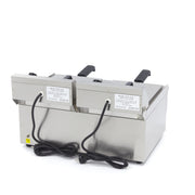 Friteuse - 2 x 10 L - 2 paniers - avec robinet de vidange
