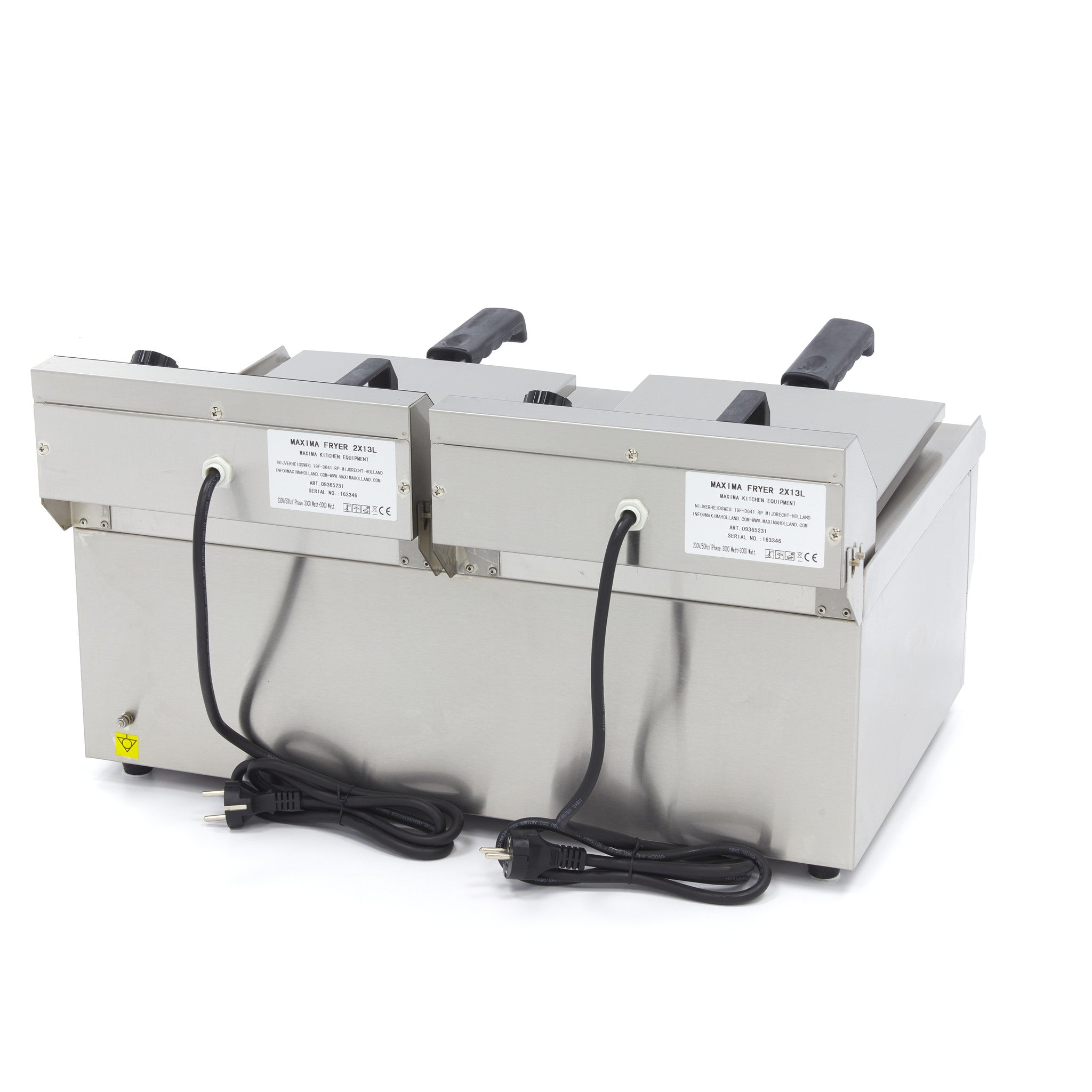 Friteuse - 2 x 13 L - 2 paniers - avec robinet de vidange