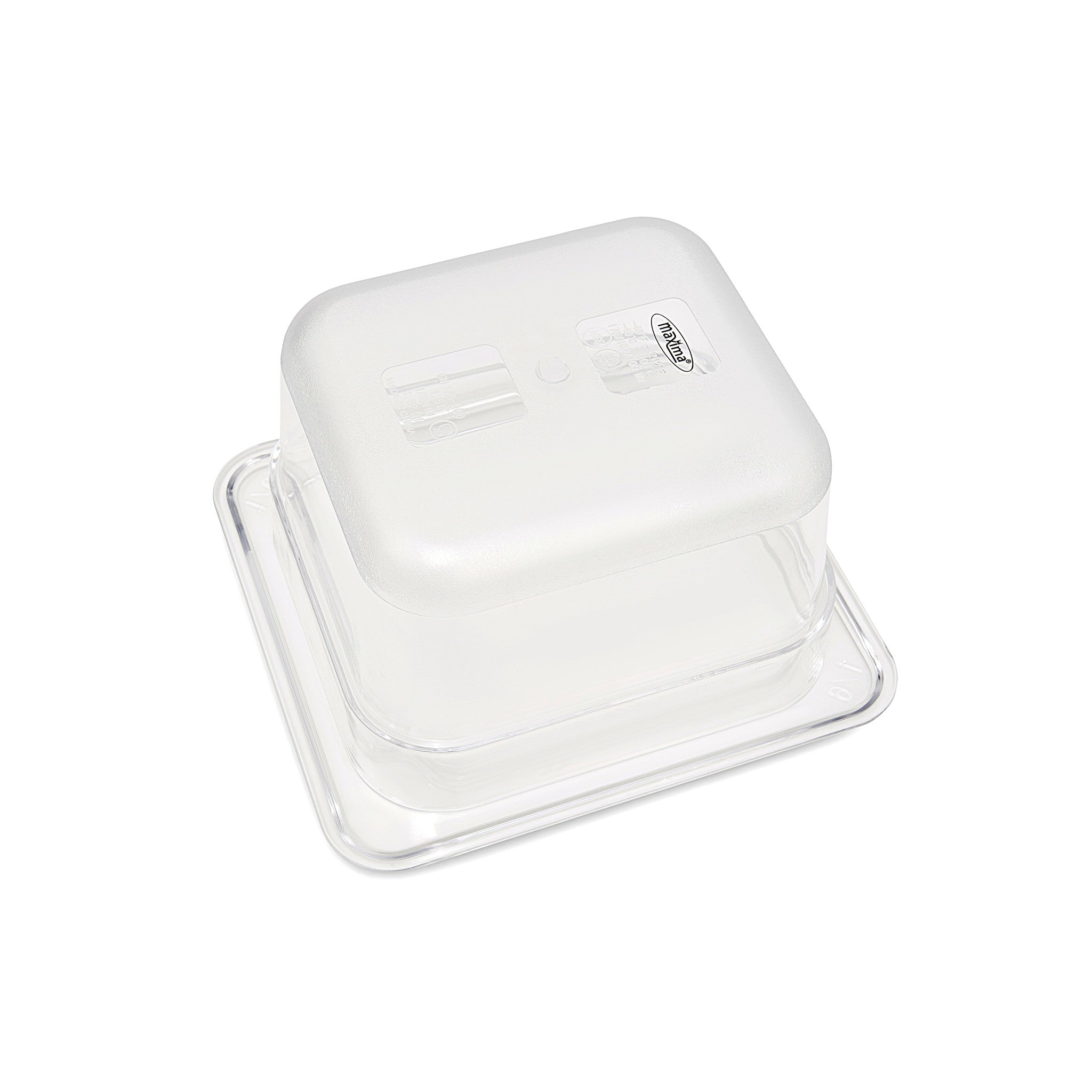 Récipient gastronorme Maxima 1/6 GN, 10 cm de profondeur, en polycarbonate, pour la cuisine professionnelle.
