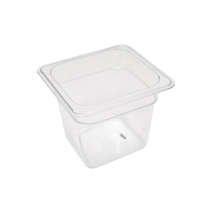 Récipient gastronorm 1/6 GN en polycarbonate Maxima, profondeur 15 cm, bac gastronorme solide et pratique pour la cuisine professionnelle.