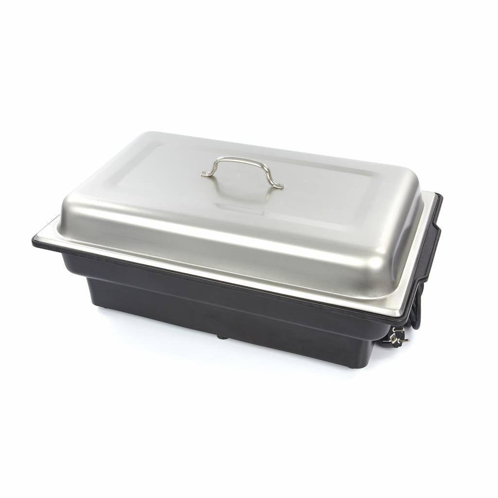 Chauffe-plats électrique Maxima de 8,5 L avec couvercle et insert GN 1/1, idéal pour garder les plats chauds.