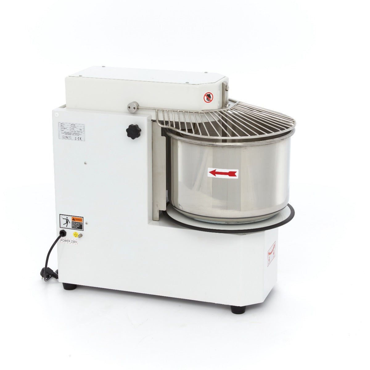 Pétrin à spirale Maxima, 30 L, capable de pétrir 18 kg de pâte, avec bol amovible et 2 vitesses, pour cuisine professionnelle.