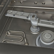 Lave-vaisselle professionnel frontal Maxima sous plan 40x40 cm avec pompes de vidange, rinçage et savon, 230V.