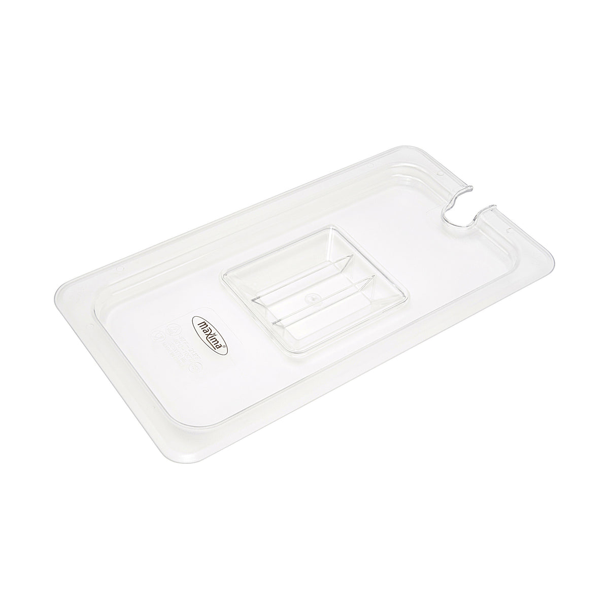 Couvercle gastronorm 1/3 GN en polycarbonate Maxima avec ouverture pour cuillère, adapté aux bacs gastronorms.