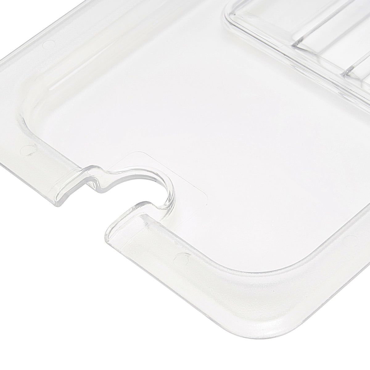Couvercle gastronorm 1/3 GN en polycarbonate Maxima avec ouverture pour cuillère, adapté pour bacs gastronormes.
