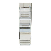 Arrière de bar Maxima, vitrine à gâteaux ouverte de 220 L, dimensions 50x50 cm, présentant des étagères en verre.