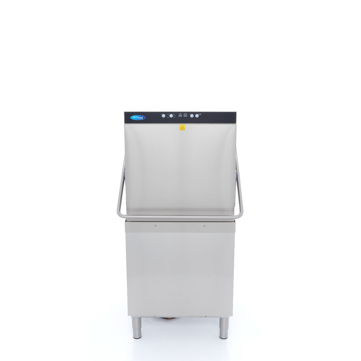 Lave-vaisselle professionnel Maxima à capot 50x60cm avec pompes de rinçage et de savon, 400V, vue de face.