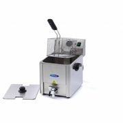 Friteuse Maxima de 8 L avec un panier et robinet de vidange, appareil de cuisine pour friture domestique.