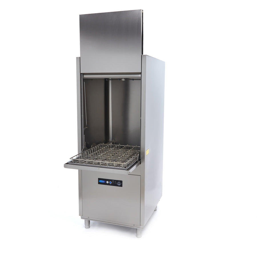 Lave-vaisselle à pot Maxima, 60x76 cm, avec pompe à savon et rinçage, électrique 400V, pour nettoyage efficace.