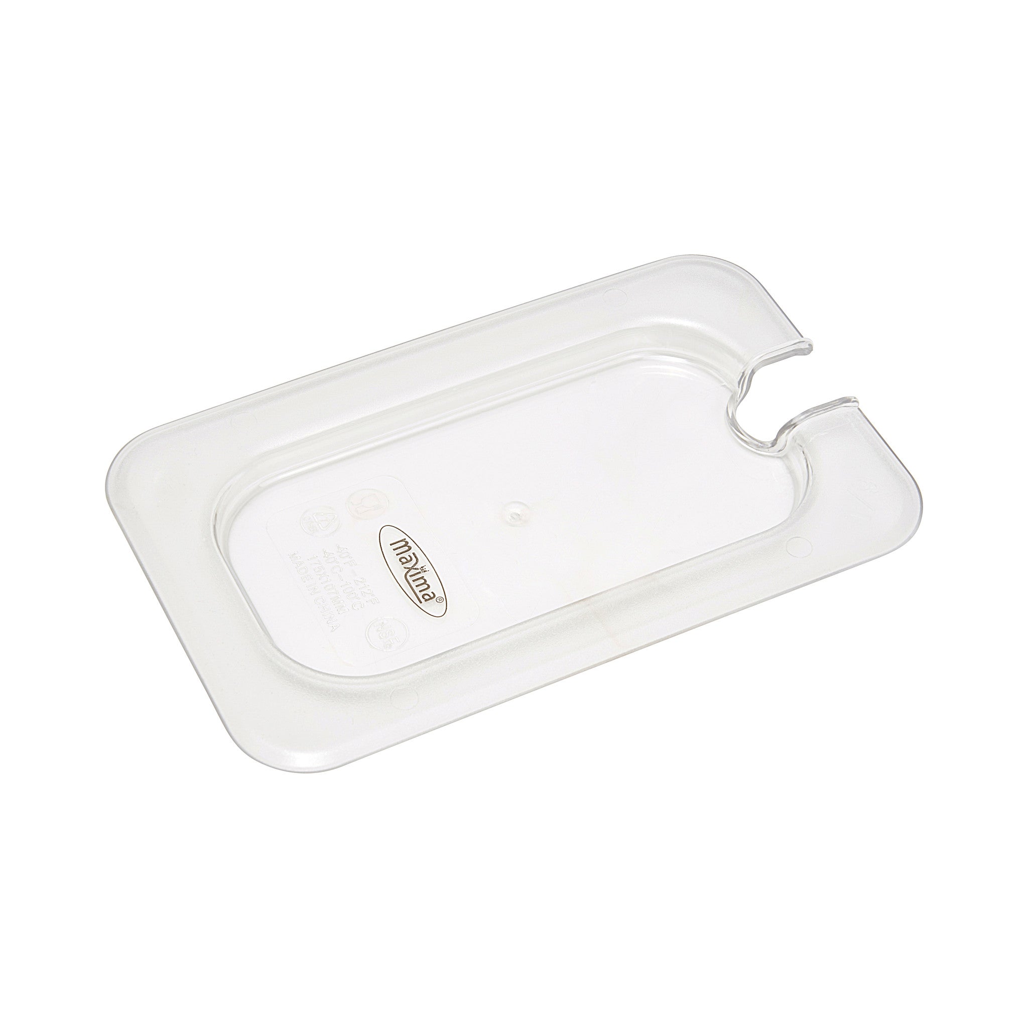 Gastronorm lid - 1/9 GN - polycarbonate - with spoon cut-out