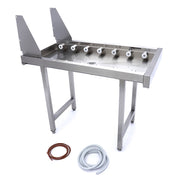 Table à rouleaux droits en acier inoxydable pour lave-vaisselle Maxima, idéal pour convoyeur à paniers, sur une image claire.