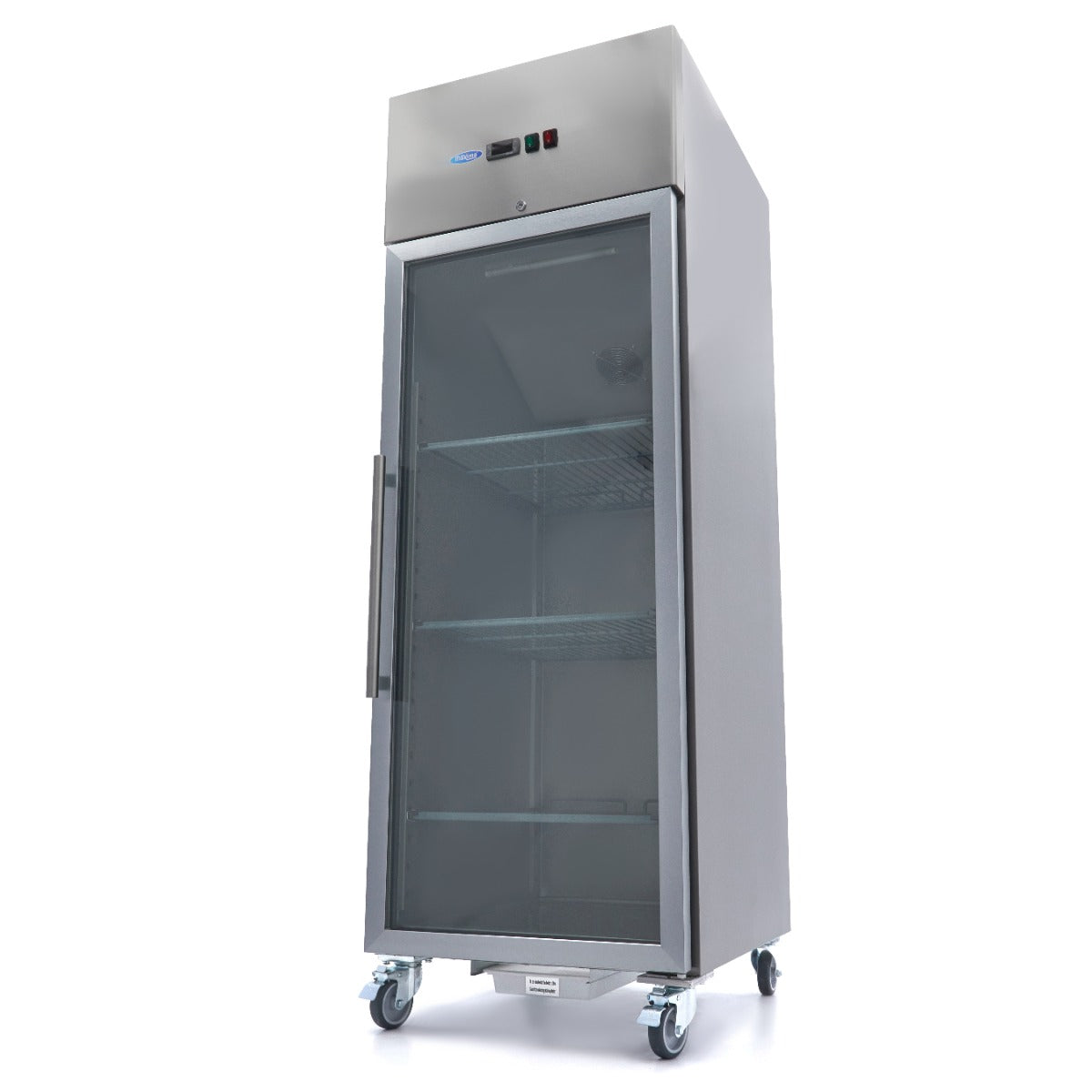 Congélateur - 700 L - 3 étagères réglables (2/1 GN) - acier inoxydable - avec porte en verre
