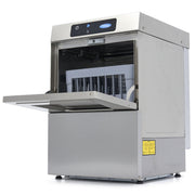 Glass rinser - 35 x 35 cm - with drain, rinse aid and soap pumps - digital display - 230V