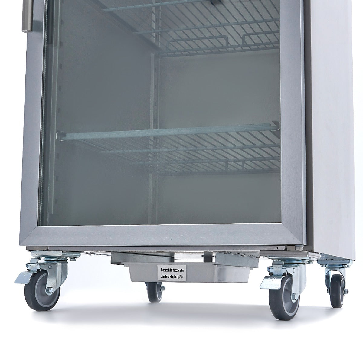 Réfrigérateur en acier inoxydable Maxima de 600 L avec porte en verre et 3 étagères réglables, capacité 2/1 GN.