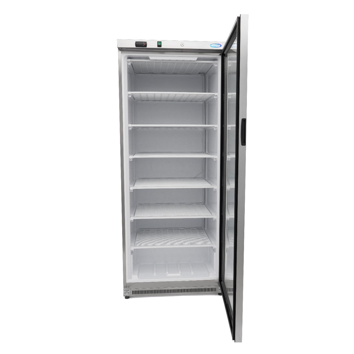 Congélateur - 600 L - acier inoxydable - avec porte en verre