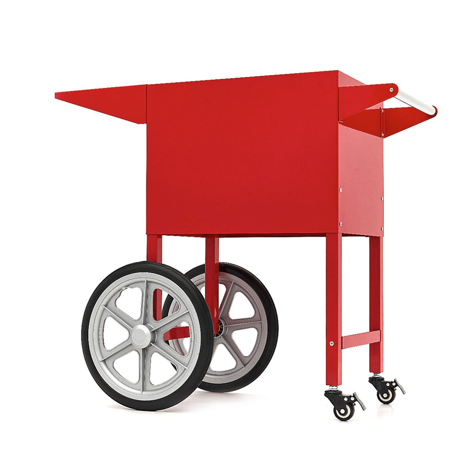 Machine à pop-corn Maxima sur chariot, avec bol en acier inoxydable et écran de contrôle pour préparer du popcorn maison.
