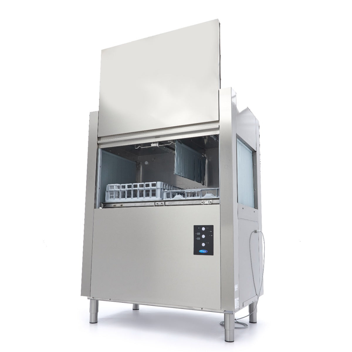 Dishwasher basket conveyor - straight exit